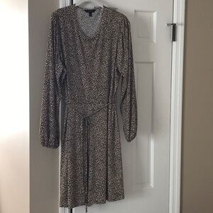 Banana Republic Factory Animal Print Long Sleeve Knit Dress XL